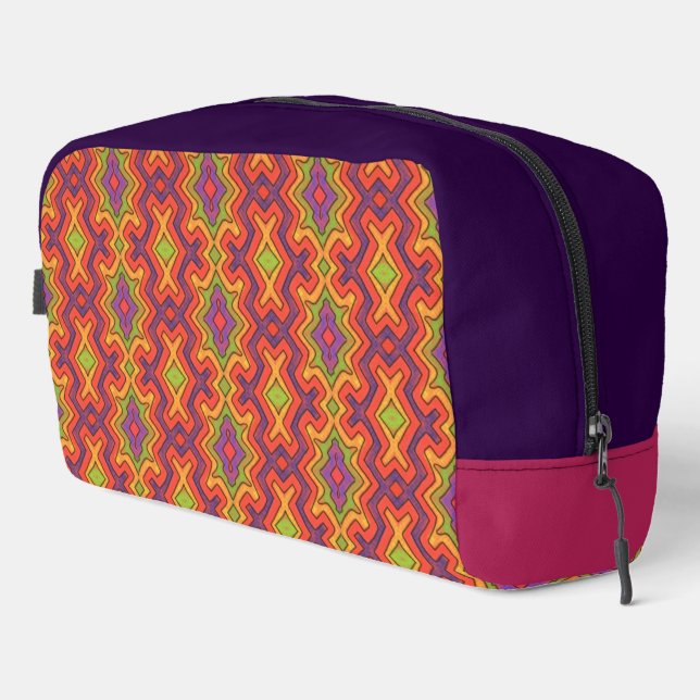 Fancy Maximalist Red Yellow Green Pattern  Dopp Kit (Right Corner)
