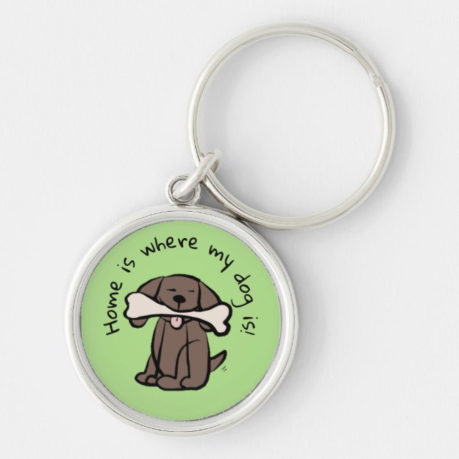 Fancy Metal Brown Dog Key Chain (Front)