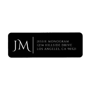 Fancy Modern Black & White Return Address Label