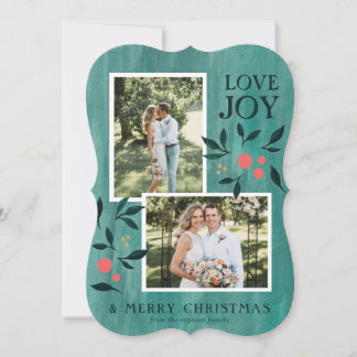 Fancy Modern - Christmas Card - Green - Photo Card