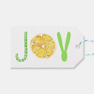 Fancy modern Christmas JOY typography script Gift Tags