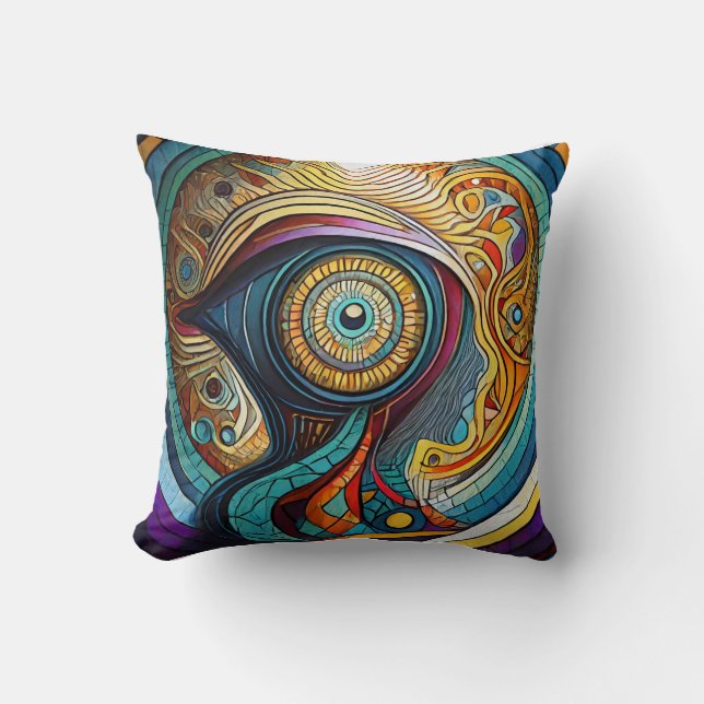 Fancy Modern Printed Throw Pillow (Front)