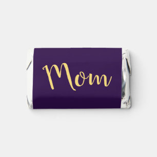 Fancy MOM Text Elegant Royal Purple Background Hershey's Miniatures