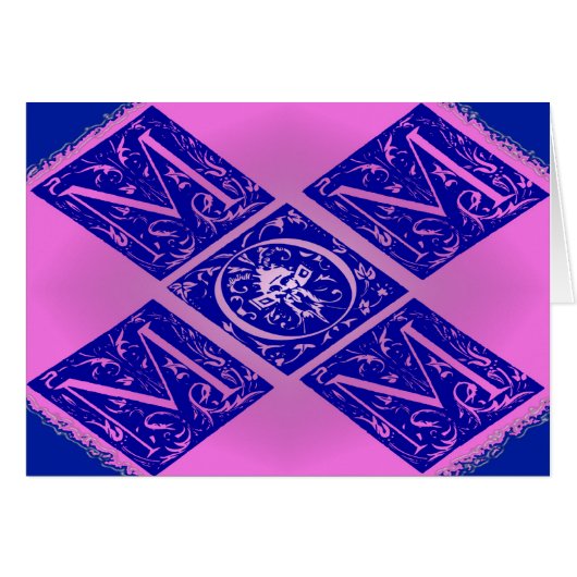 Fancy Mom Text in Blue and Purple Cards (Front Horizontal)