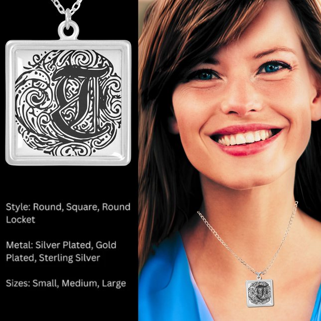 Fancy Monarchia Monogram Letter T Initial Silver Plated Necklace (Fancy Monarchia Mongram Letter T Initial Silver Plated Necklace)