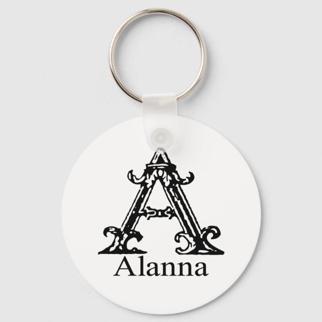 Fancy Monogram: Alanna Keychain (Front)