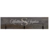 Fancy Monogram and Scripted Barnwood Coat Rack (Front)