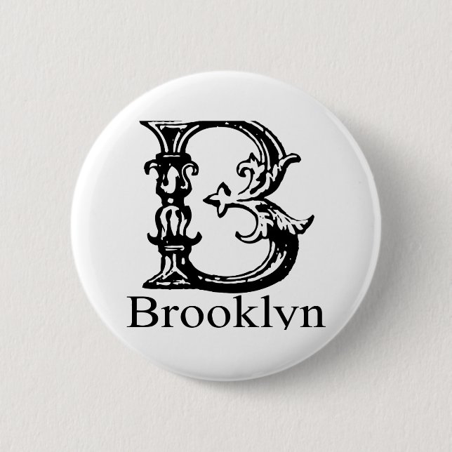 Fancy Monogram: Brooklyn Button (Front)