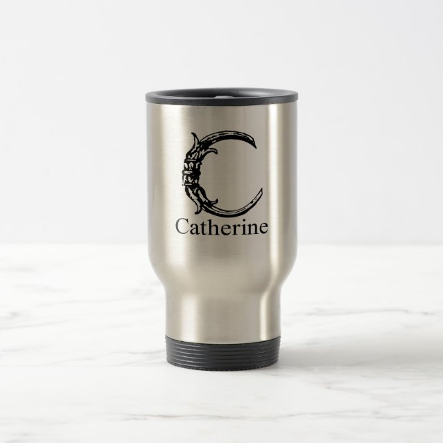 Fancy Monogram: Catherine Travel Mug (Center)