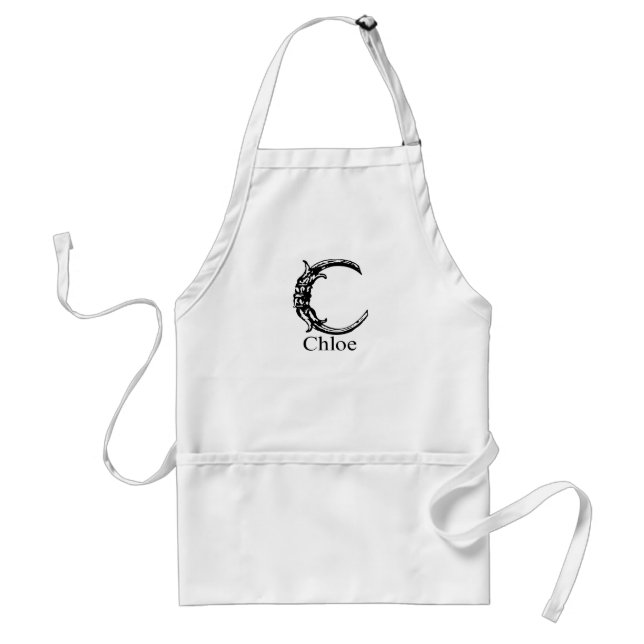 Fancy Monogram: Chloe Adult Apron (Front)