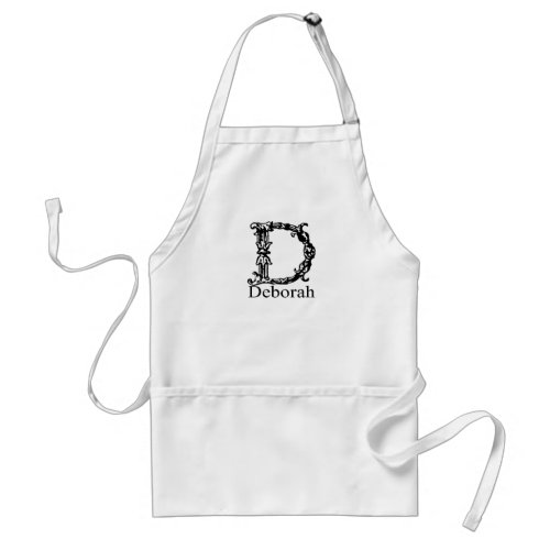 Fancy Monogram Deborah Adult Apron