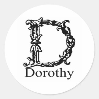 Fancy Monogram: Dorothy Classic Round Sticker