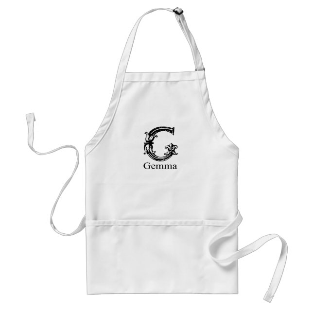 Fancy Monogram: Gemma Adult Apron (Front)