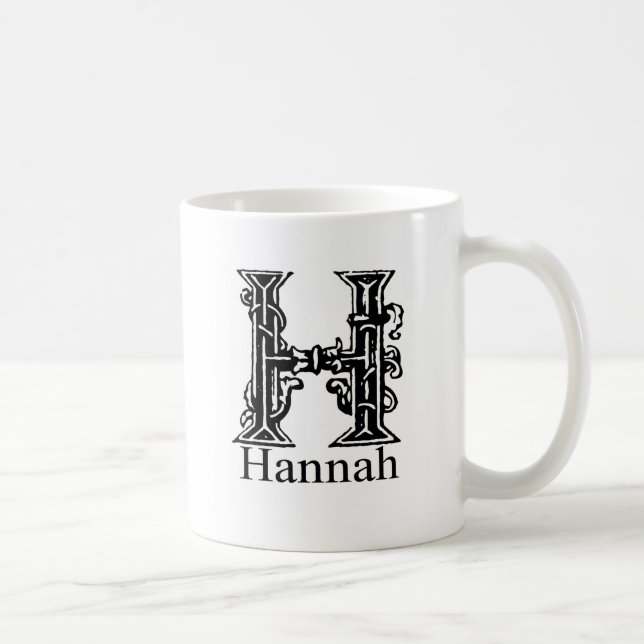 Fancy Monogram: Hannah Coffee Mug (Right)