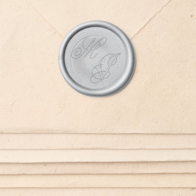 Fancy Monogram Initials Wax Seal Sticker (Front)