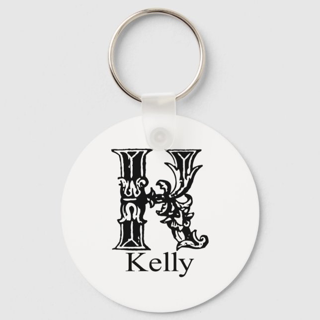 Fancy Monogram: Kelly Keychain (Front)