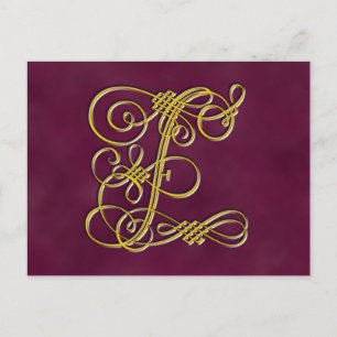 Fancy Monogram Letter F Postcard