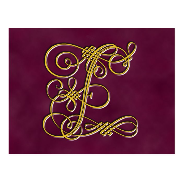 Fancy Monogram Letter F Postcard | Zazzle