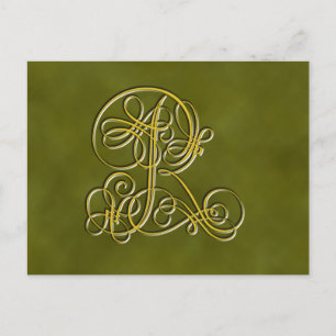 Fancy Monogram Letter R Postcard