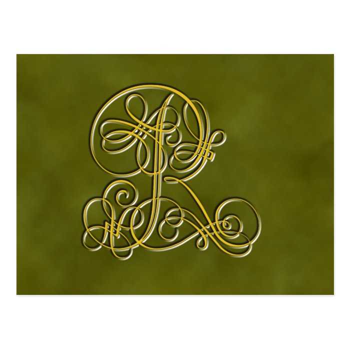 Fancy Monogram Letter R Postcards