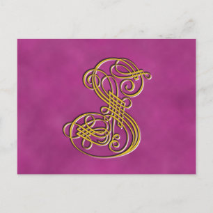 Fancy Monogram Letter S Postcard