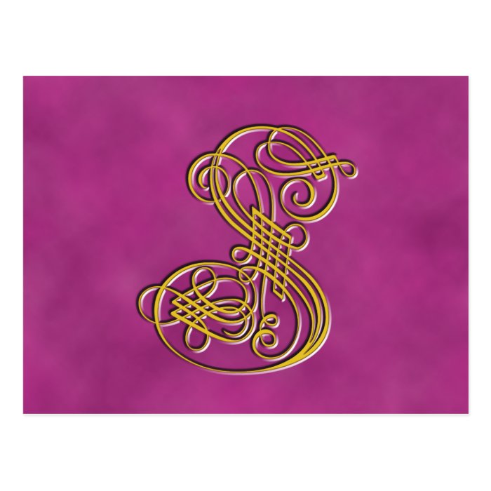 Fancy Monogram Letter S Postcards