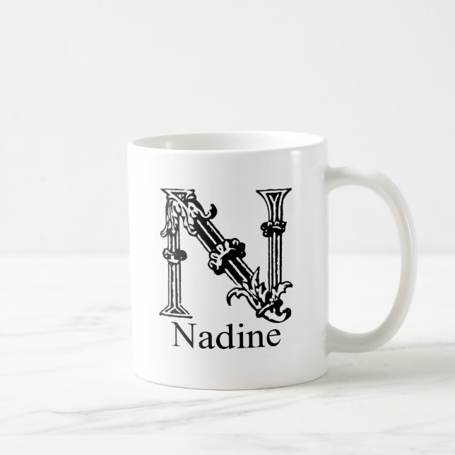 Fancy Monogram: Nadine Coffee Mug (Right)
