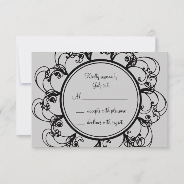 Fancy Monogram RSVP (gray) (Front)