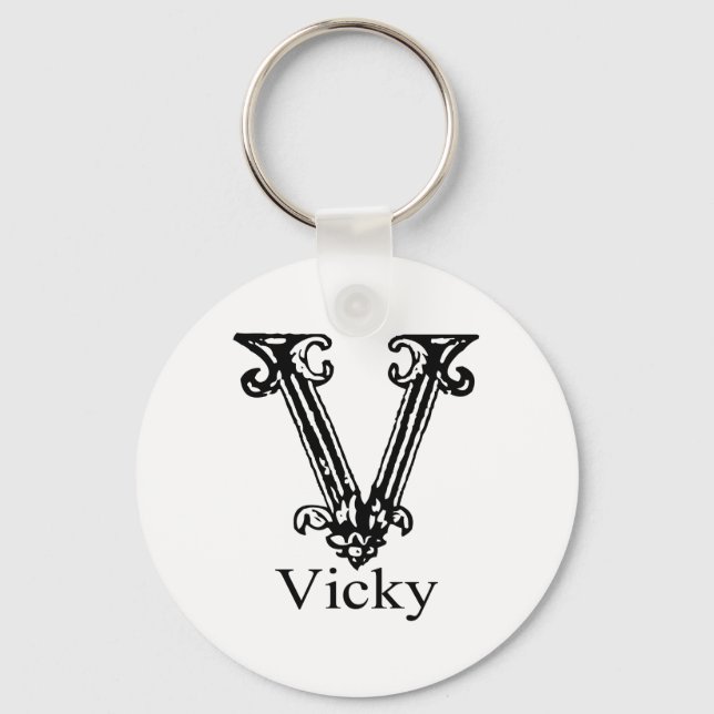 Fancy Monogram: Vicky Keychain (Front)