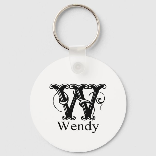 Fancy Monogram: Wendy Keychain (Front)