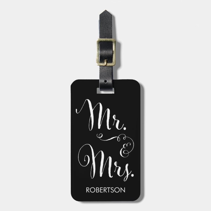 Fancy Mr. & Mrs. Luggage Tag Zazzle
