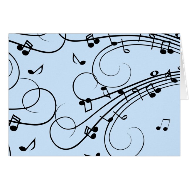 Fancy Music Notes Blue (Front Horizontal)