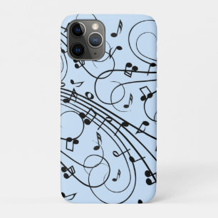 Fancy Music Notes Blue iPhone 11 Pro Case