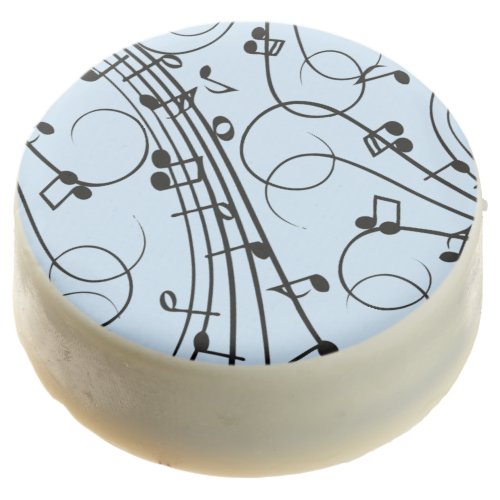 Fancy Music Notes Blue Chocolate Covered Oreo
