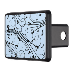 Fancy Music Notes Blue Hitch Cover