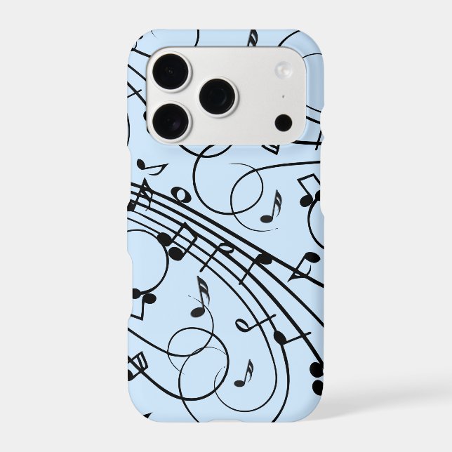 Fancy Music Notes Blue Iphone Case (Back)