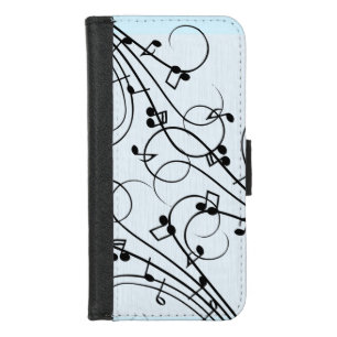 Fancy Music Notes Blue iPhone 8/7 Wallet Case