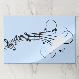 Fancy Music Notes Blue Paper Pad