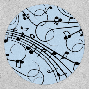 Fancy Music Notes Blue Patch