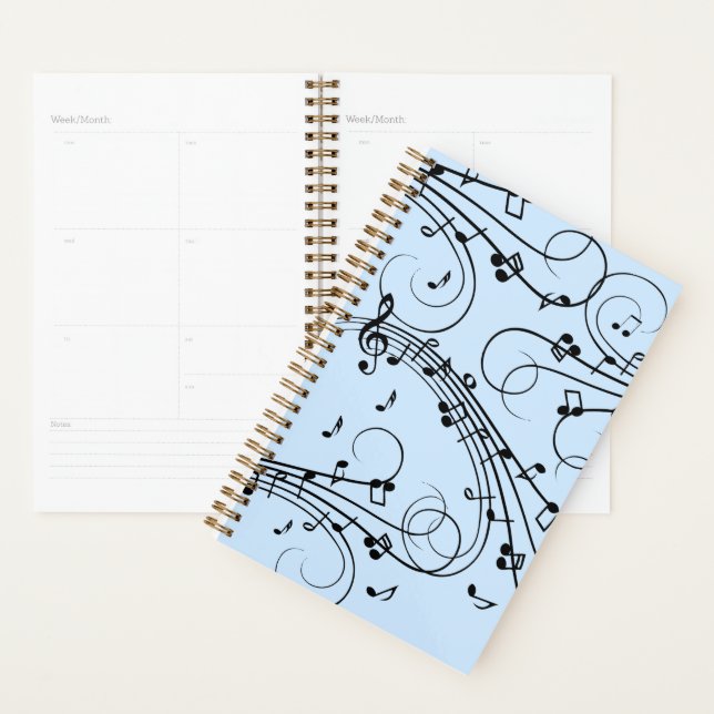 Fancy Music Notes Blue Planner (Display)