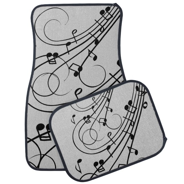 Fancy Music Notes Car Floor Mat (Set)
