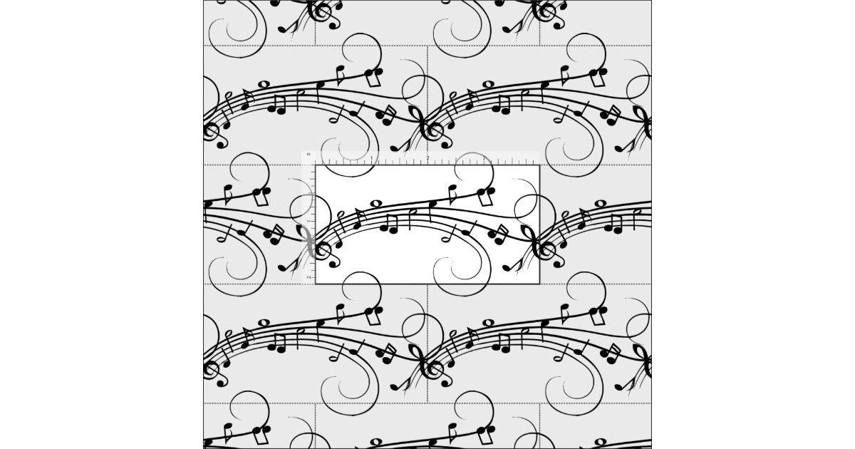 Fancy Music Notes Fabric | Zazzle