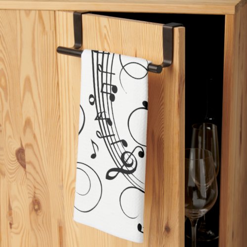 Fancy Music Notes Kitchen Towel