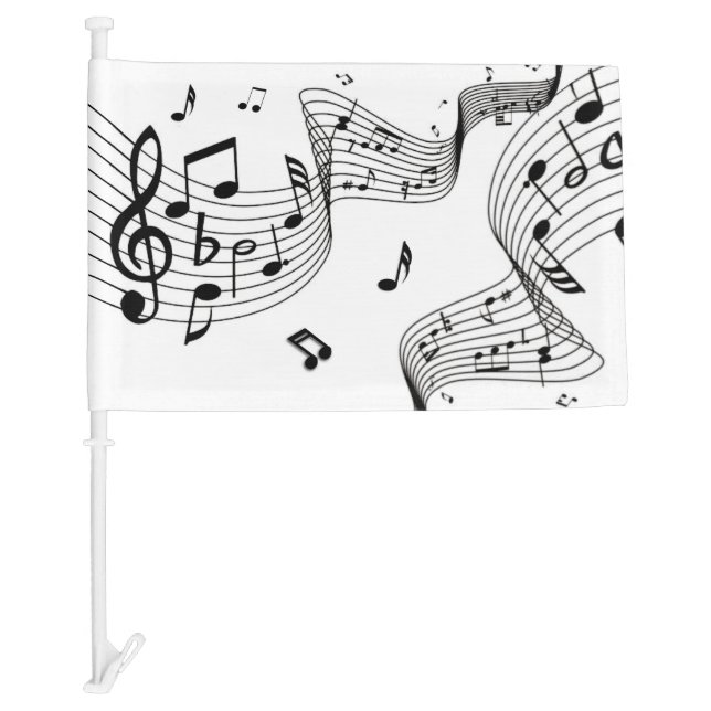Fancy Music Notes on Flag (Front)