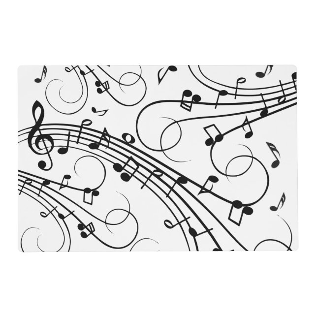 Fancy Music Notes Placemat (Front)