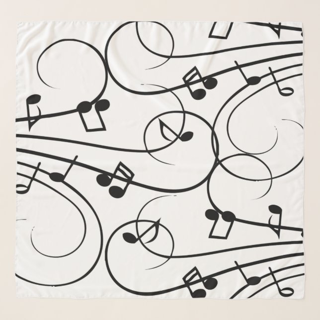 Fancy Music Notes Scarf (Front)