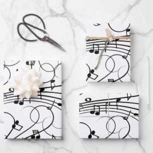 Fancy Music Notes Wrapping Paper Sheets