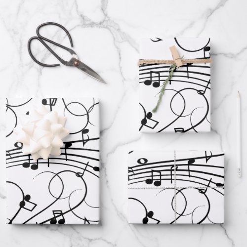 Fancy Music Notes Wrapping Paper Sheets