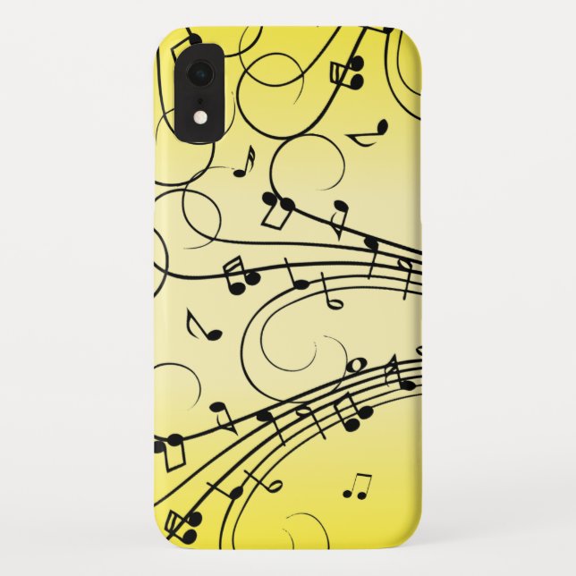 Fancy Music Notes Yellow Case-Mate iPhone Case (Back)