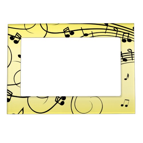 Fancy Music Notes Yellow Magnetic Frame